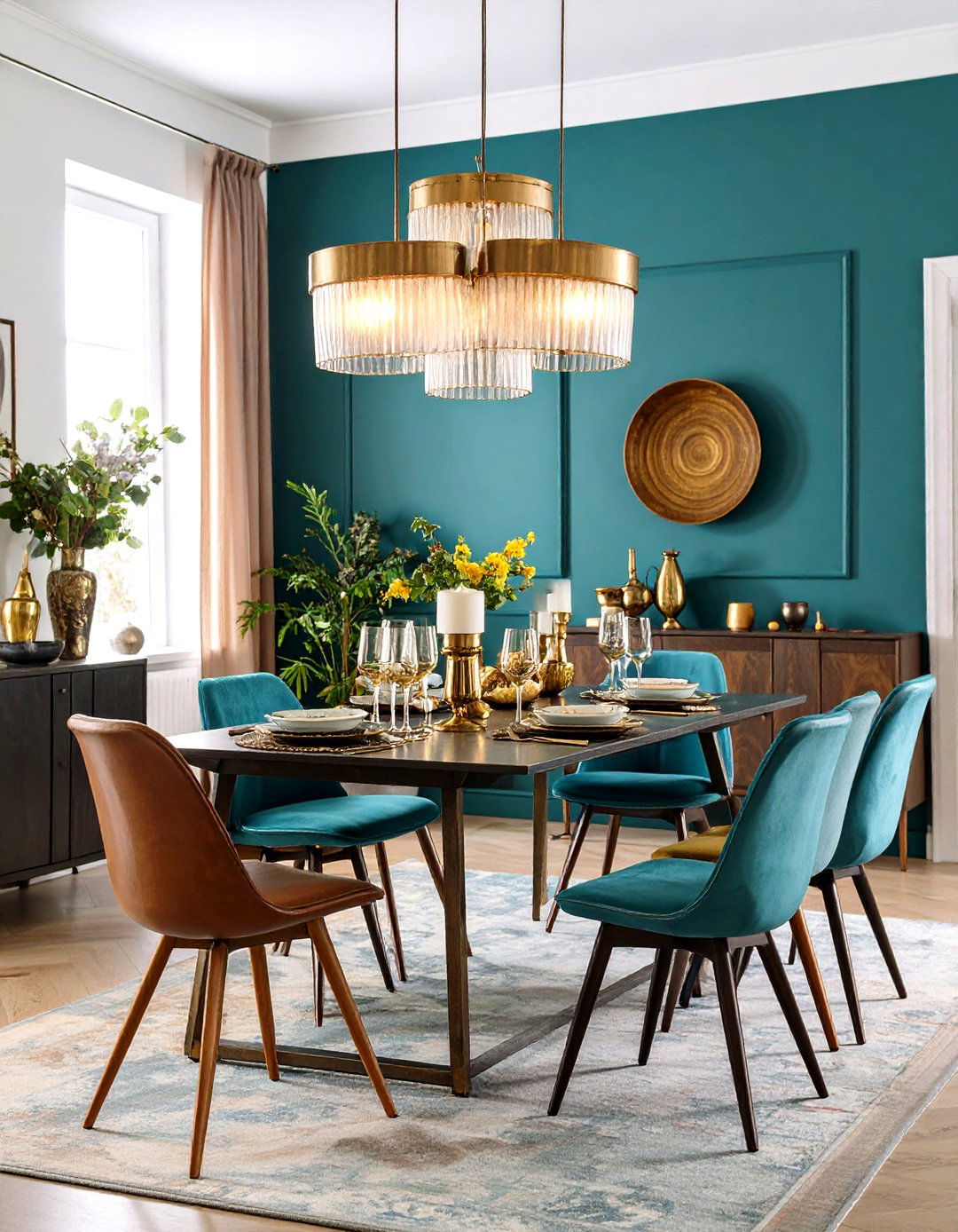 Industrial Dining Room with Vintage and Modern Mix - 20 Industrial Dining Room Ideas