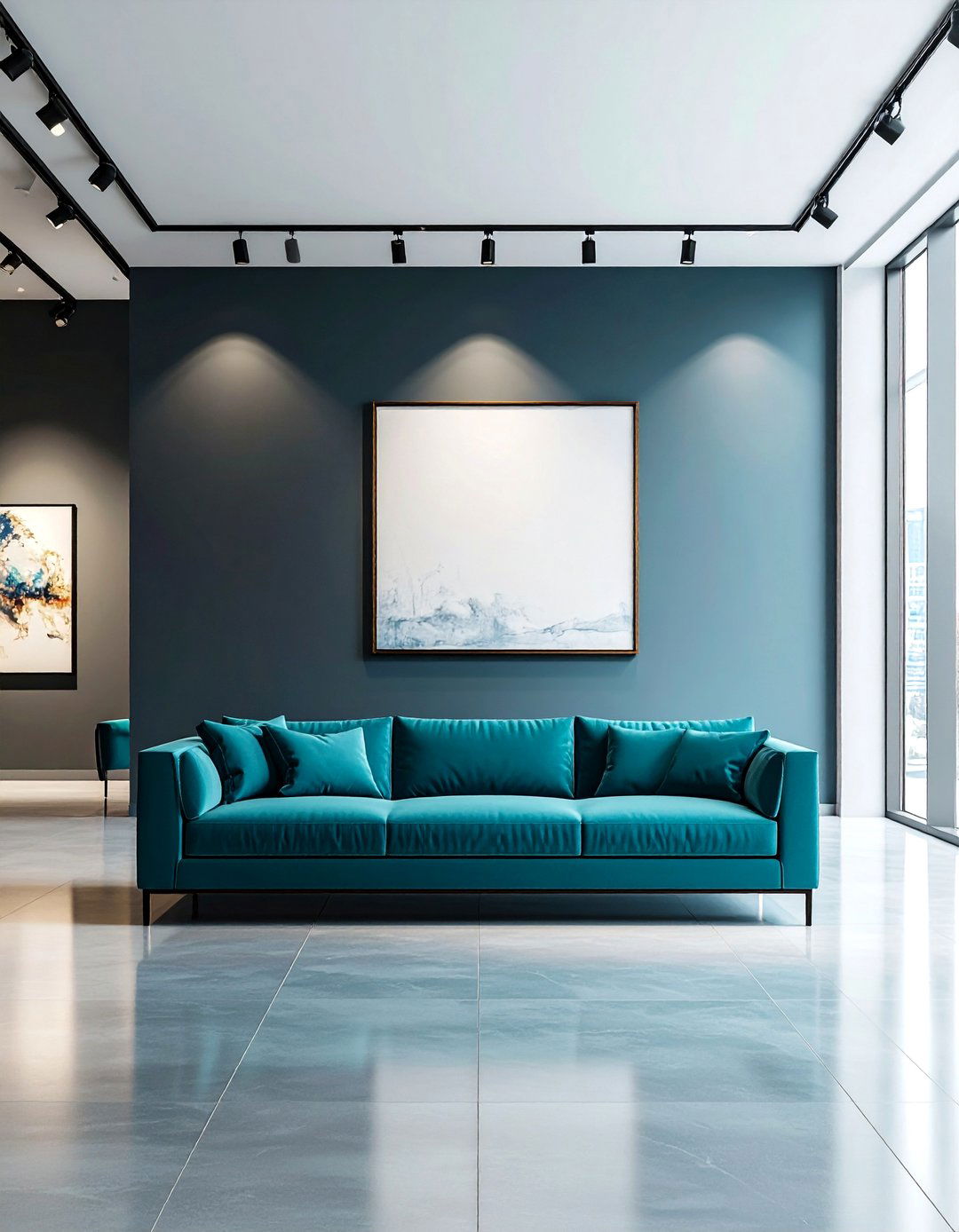 Industrial Edge with Teal Pop - 20 Teal Couch Living Room Ideas