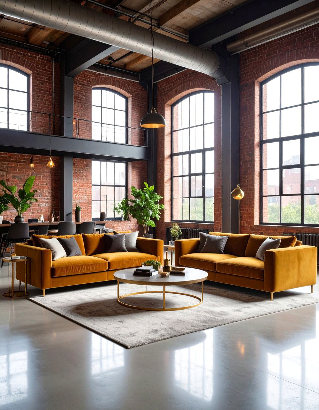 Industrial Glamour Loft Style Living Room - 20 Loft-style Living Room Ideas