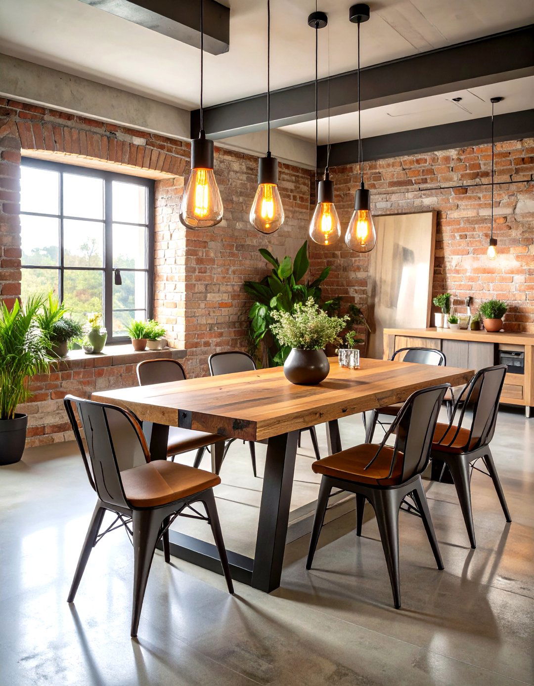 Industrial Inspired Modern Dining Room - 20 Modern Dining Room Ideas