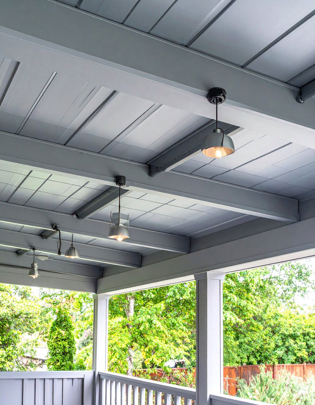 Industrial Inspired Vinyl Ceiling for a Bold Look - 20 Vinyl Porch Ceiling Ideas