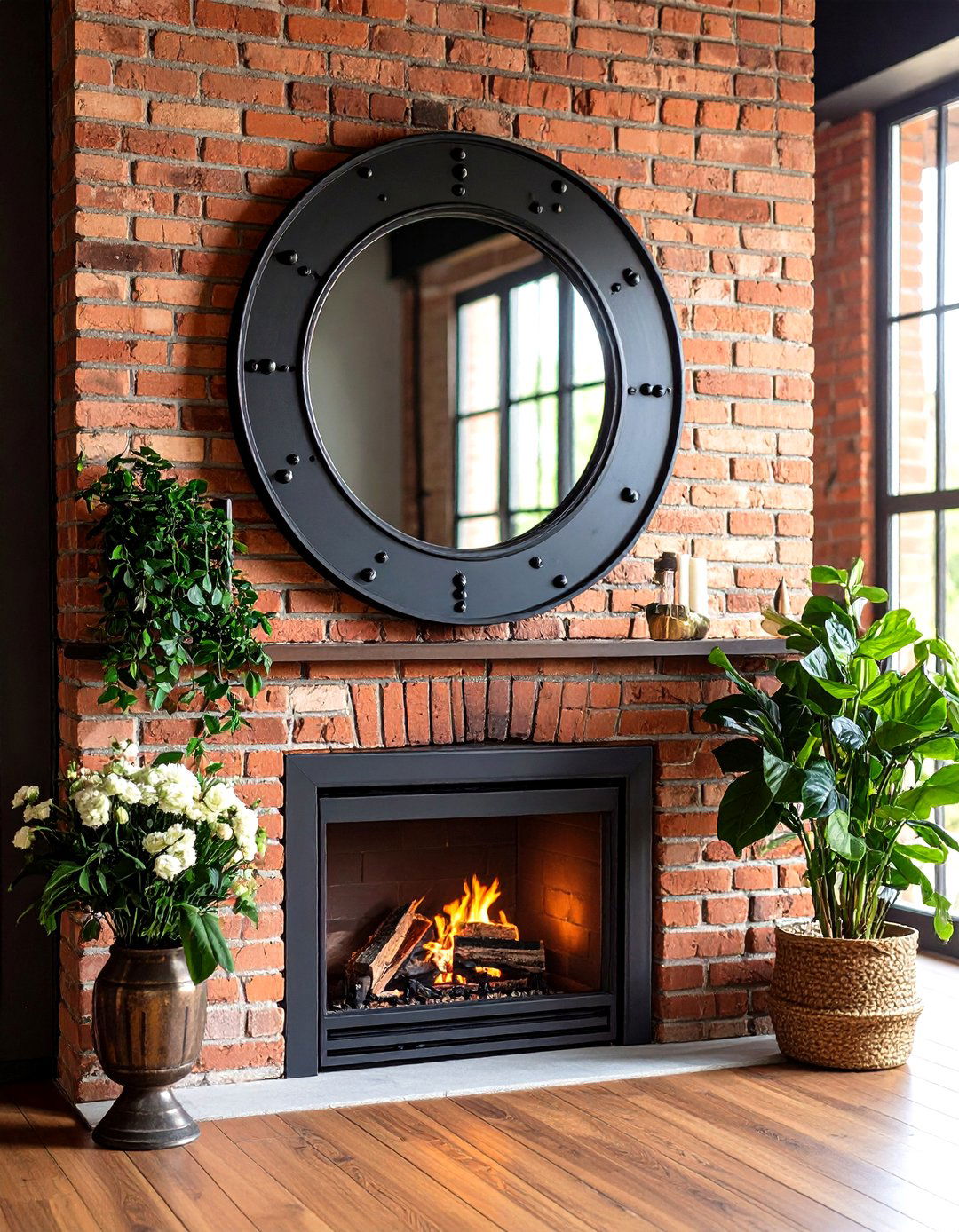 Industrial Iron Mirror Over Fireplace - 20 Mirror Over Fireplace Ideas