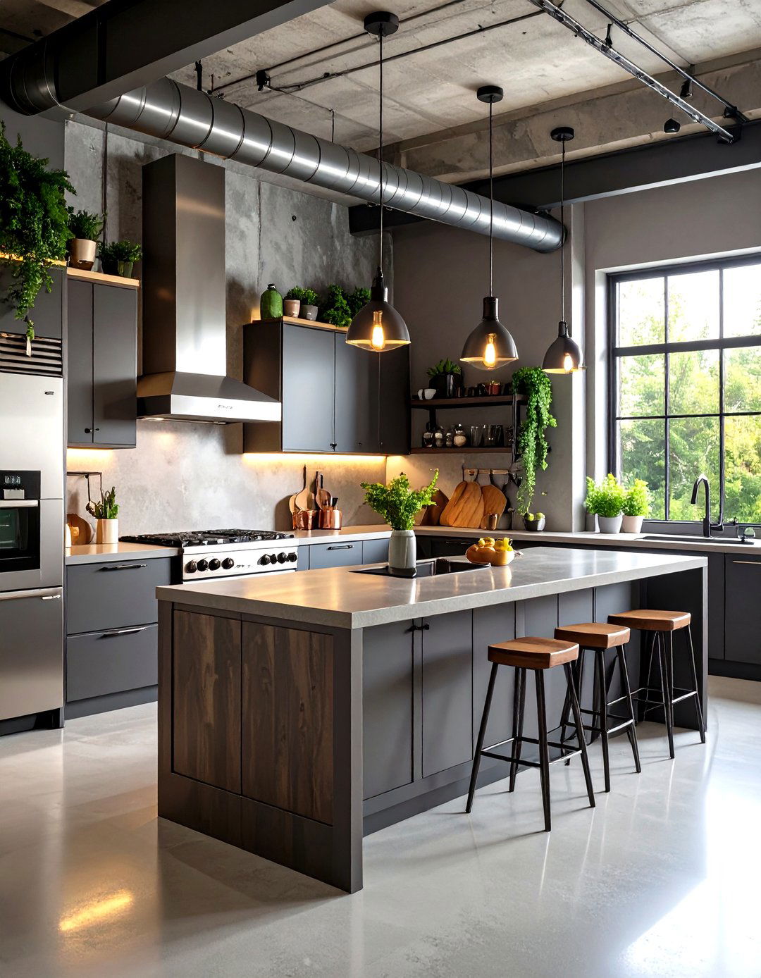 Industrial Italian Kitchen Design with Metal Accents - 20 Italian Kitchen Design Ideas