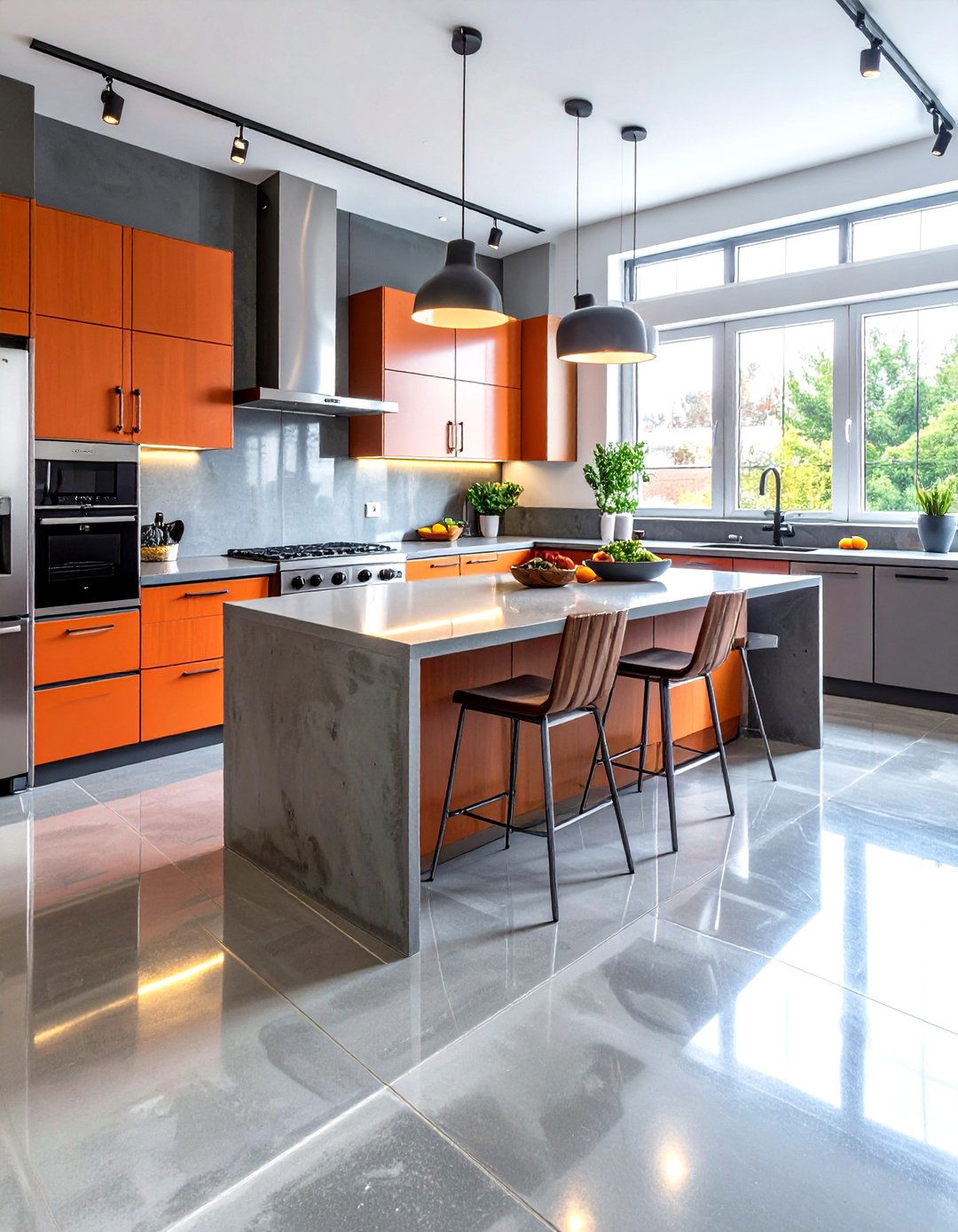 Industrial Kitchen with Concrete Floors - 20 Industrial Kitchen Ideas