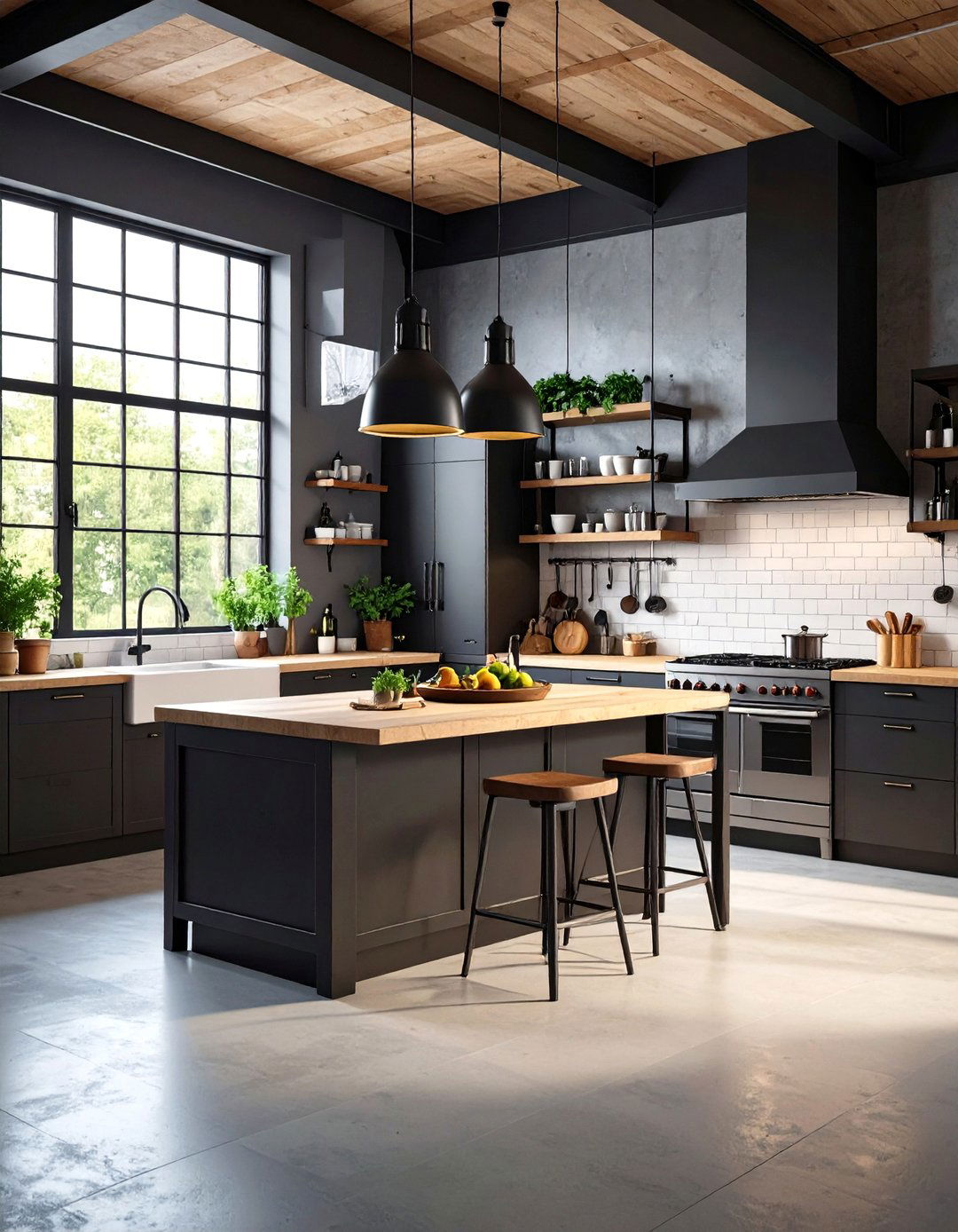 Industrial Kitchen with Professional Grade Appliances - 20 Industrial Kitchen Ideas