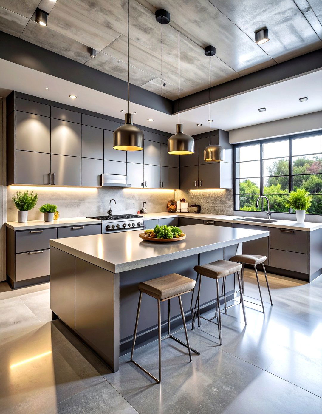 Industrial Kitchen with Stainless Steel Backsplash - 20 Industrial Kitchen Ideas