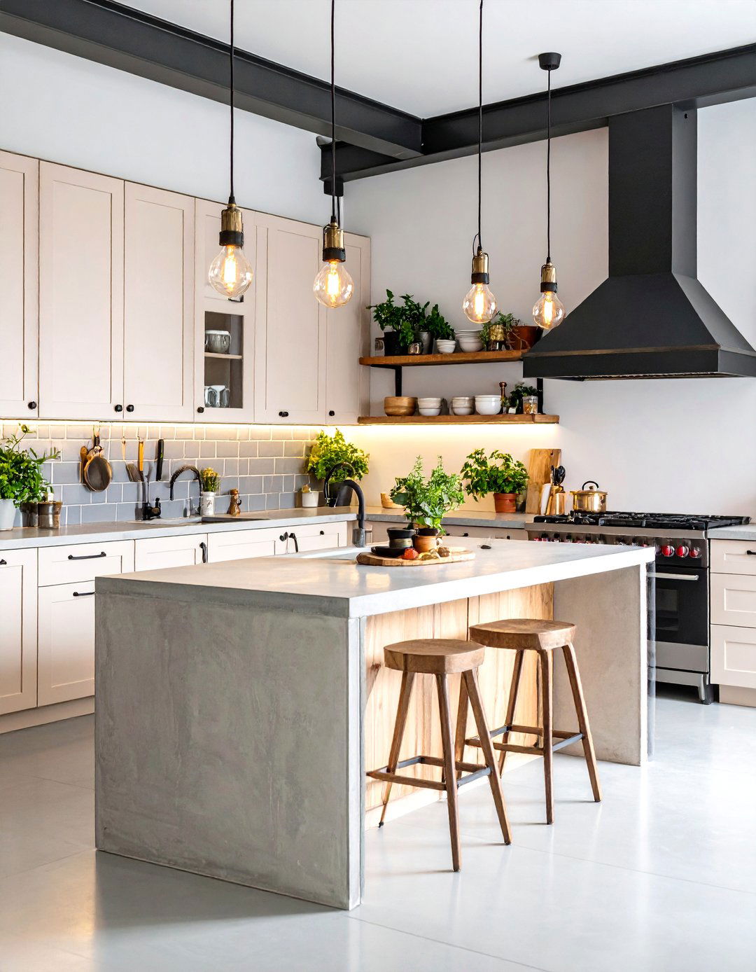 Industrial Light Wood Cabinet Kitchen with Metal Accents - 20 Kitchens With Light Wood Cabinets