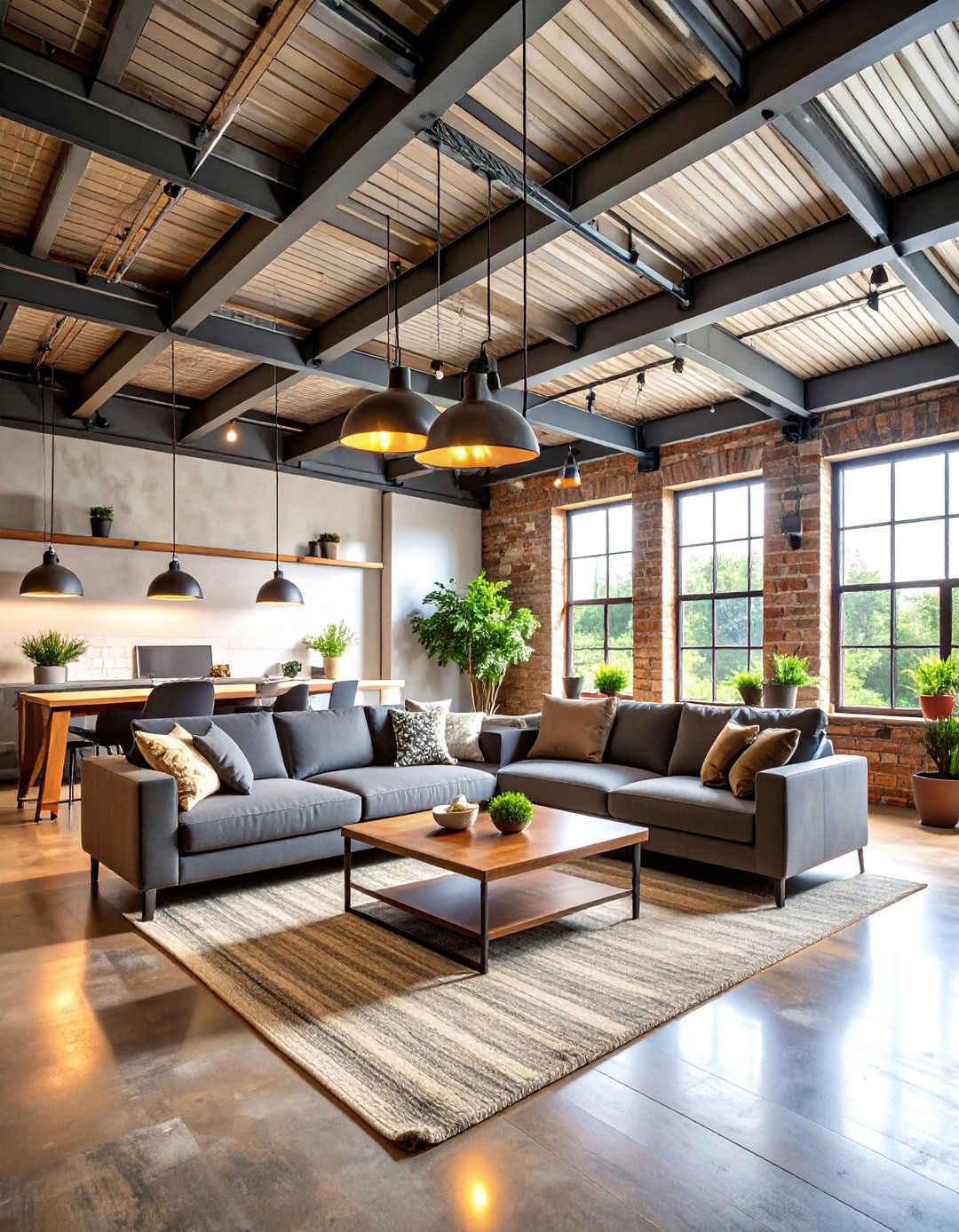 Industrial Living Room False Ceiling with Exposed Metal Framework - 20 Living Room False Ceiling Design Ideas