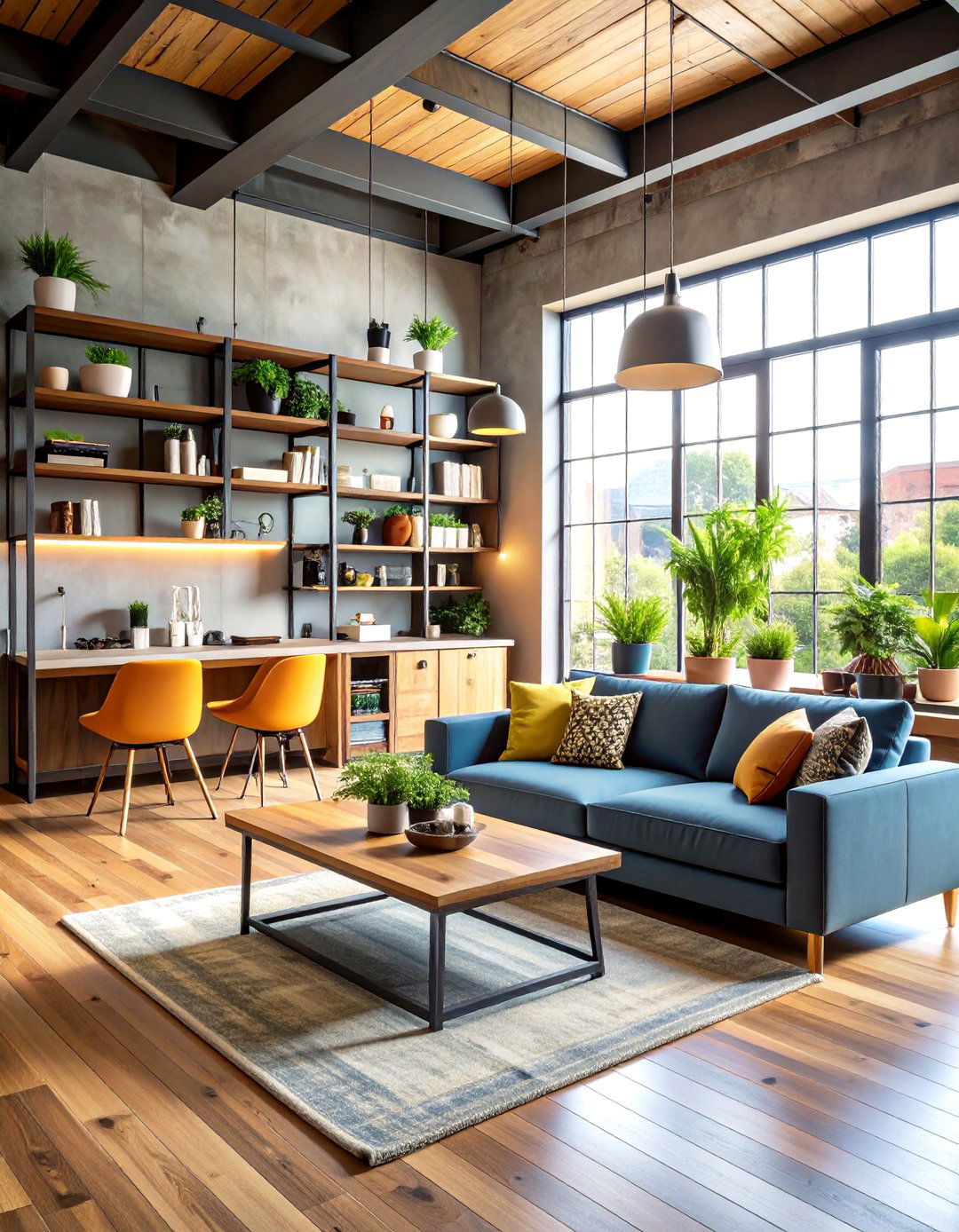 Industrial Living Room Storage Solution Integration - 20 Industrial Living Room Ideas