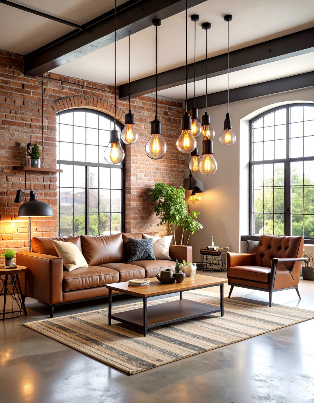 Industrial Living Room Wall Lighting Ideas with Edison Bulb Warmth - 20 Living Room Wall Lighting Ideas