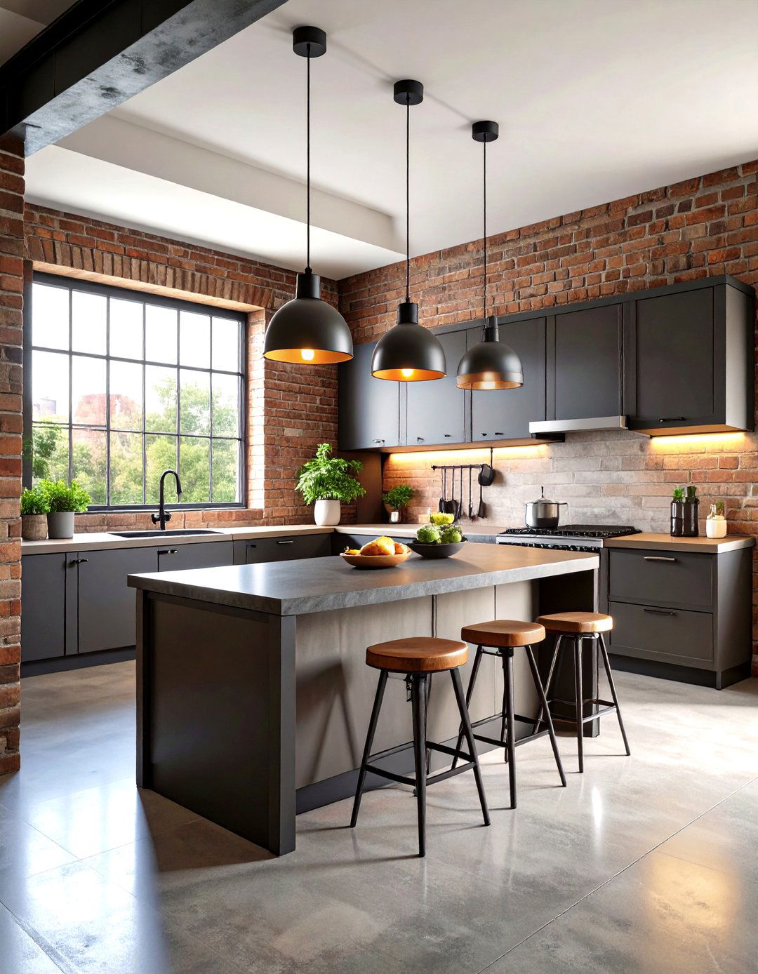 Industrial Loft Gray Cabinets and Black Countertops Style - 20 Kitchen With Gray Cabinets And Black Countertops Ideas