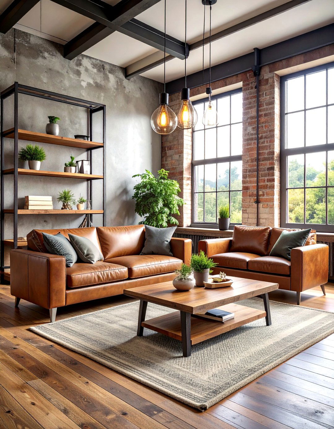 Industrial Loft Grey Walls Black Trim Living Room - 20 living room grey walls black trim