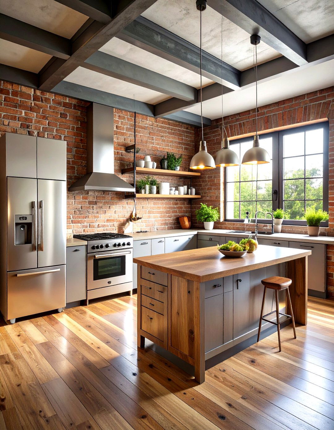 Industrial Loft Kitchen With Stainless Steel Appliances - 20 Kitchen With Stainless Steel Appliances