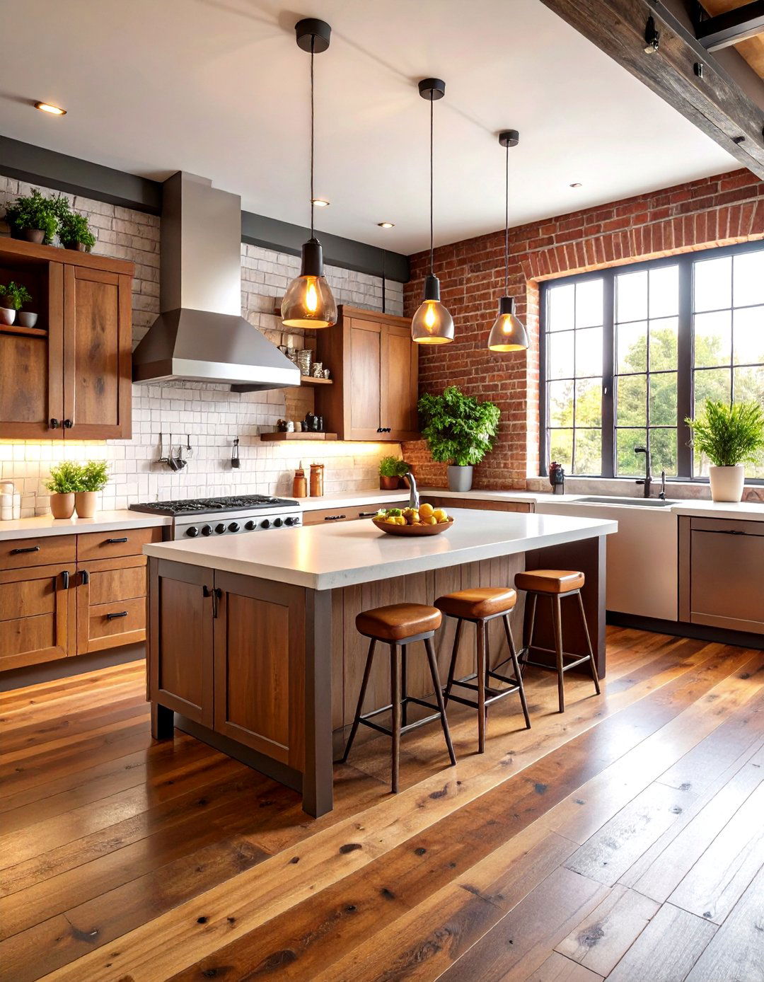 Industrial Loft Kitchens With Wood Floors - 20 Kitchens With Wood Floors