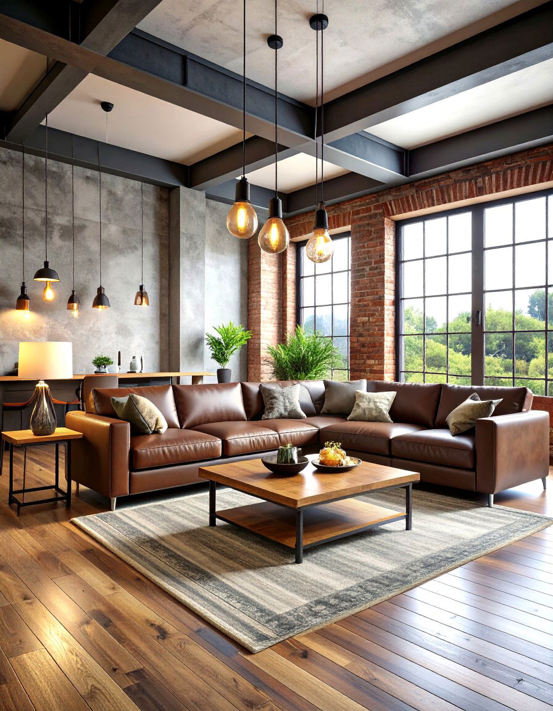Industrial Mens Living Room with Exposed Elements - 20 Mens Living Room Ideas