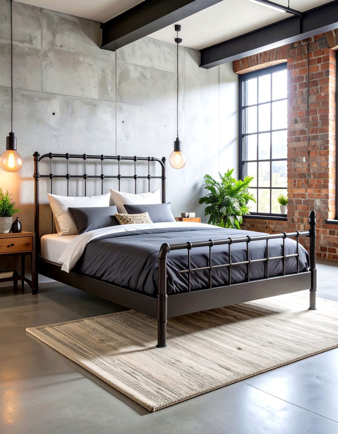 Industrial Metal Bed Design with Raw Steel Framework - 20 Unique Bed Design Ideas