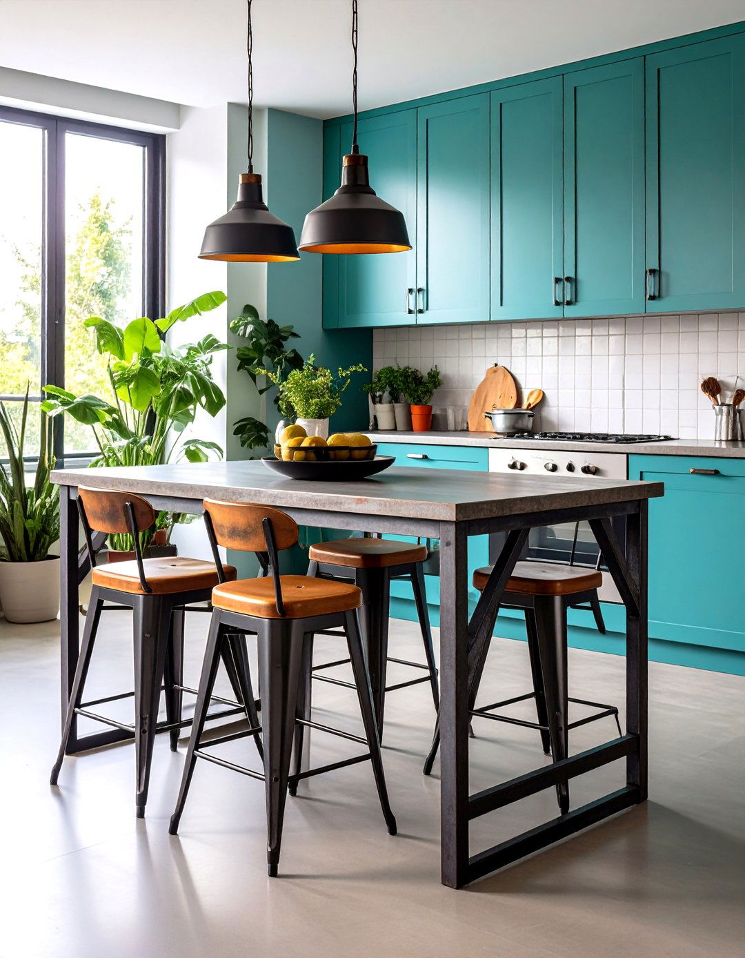 Industrial Metal Dining Table - 20 Small Kitchen Table Ideas