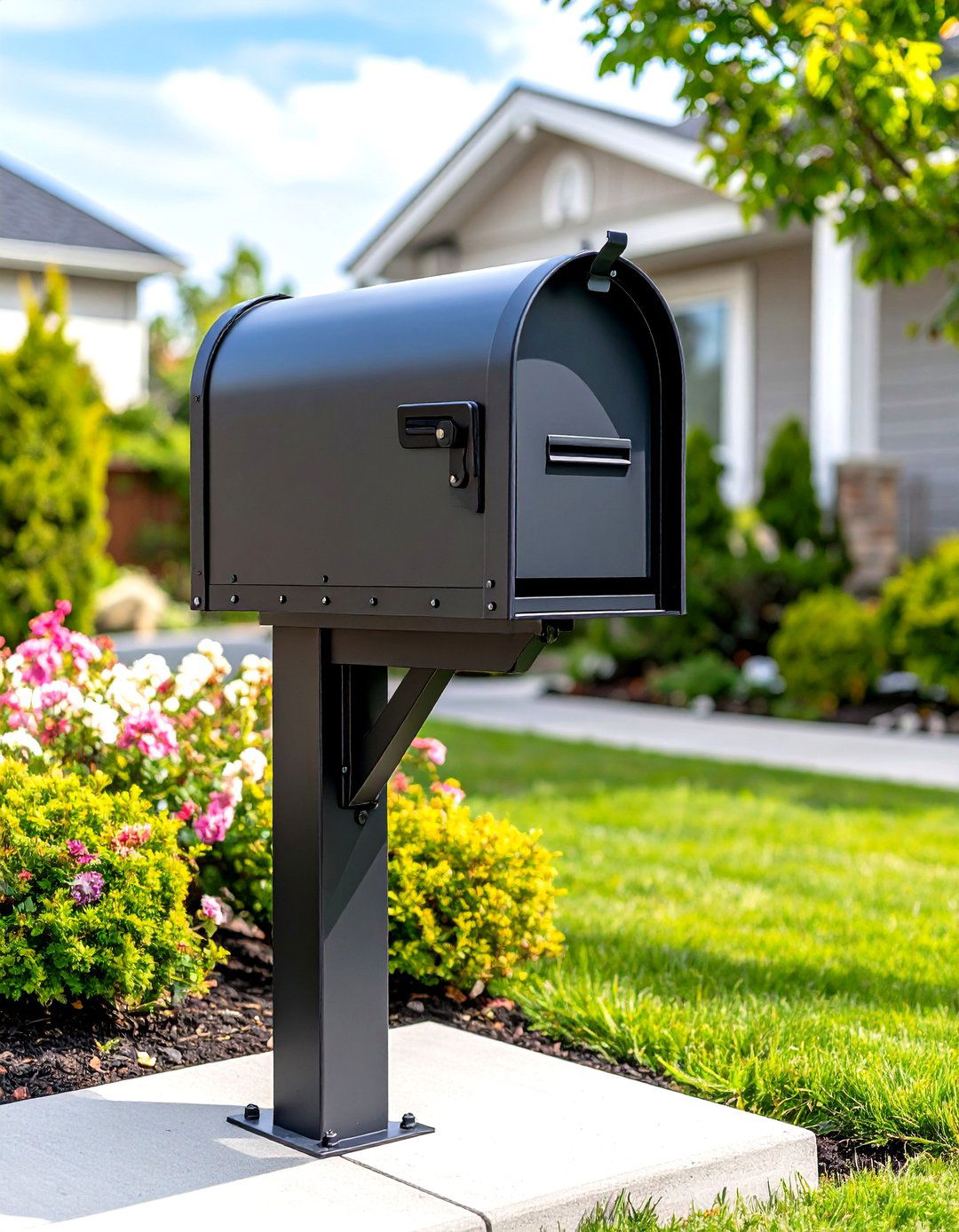 Industrial Metal Mailbox Post - 20 Mailbox Post Ideas
