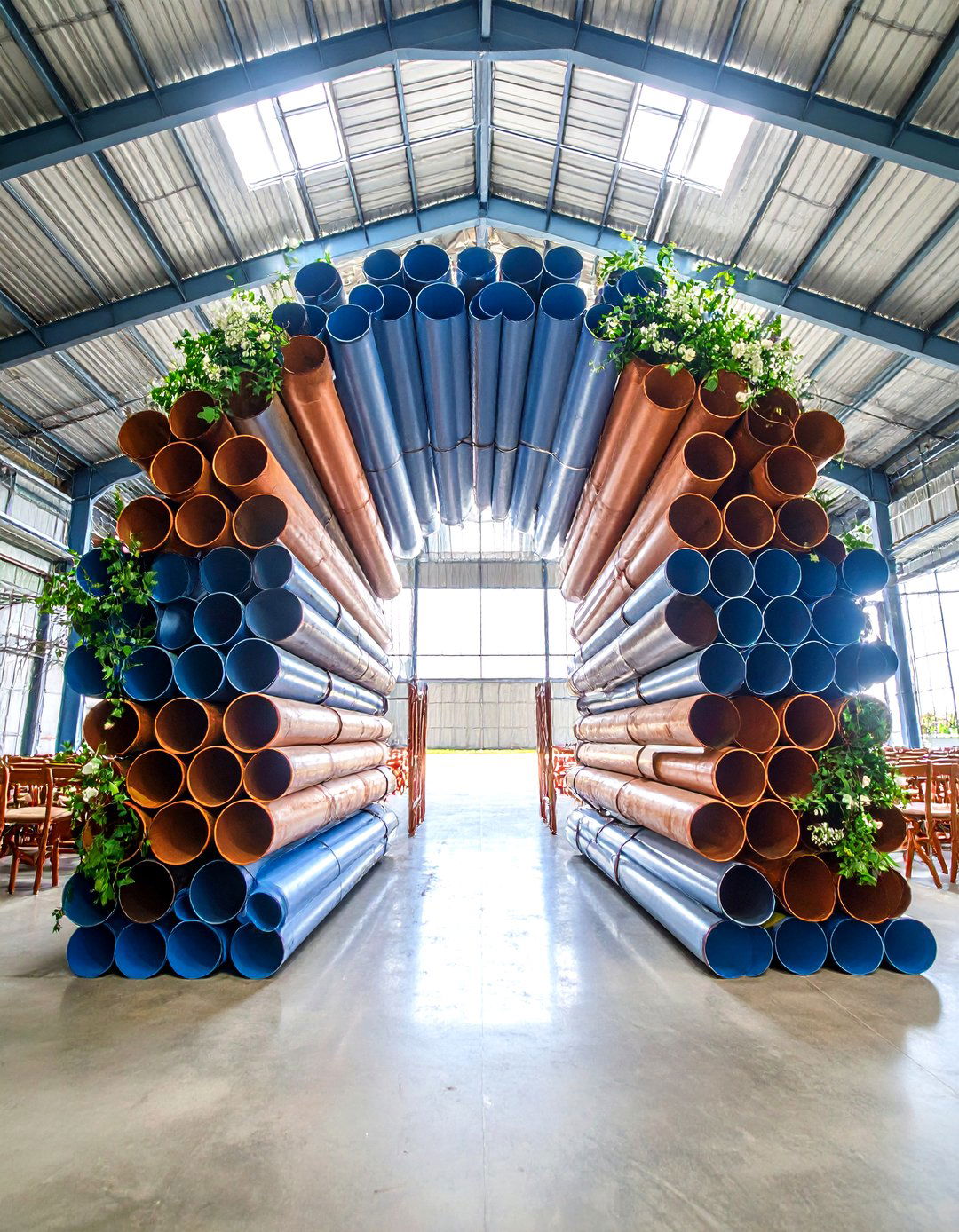 Industrial Metal Pipe Wedding Arch - 20 Wedding Arch Ideas