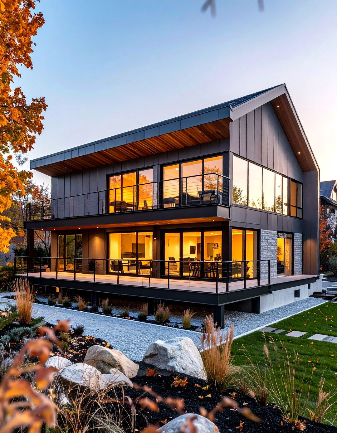 Industrial Modern Pole Barn Exterior with Minimalist Design - 20 Pole Barn and Barndominium House Exteriors