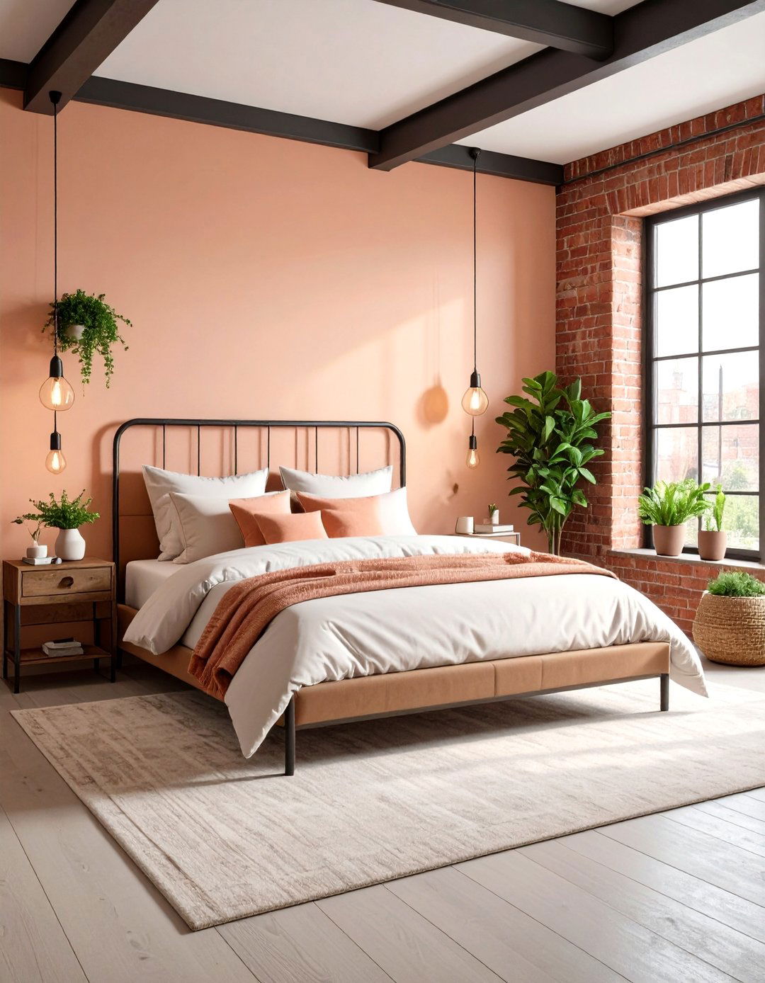 Industrial Peach Bedroom Loft - 20 Peach Bedroom Ideas