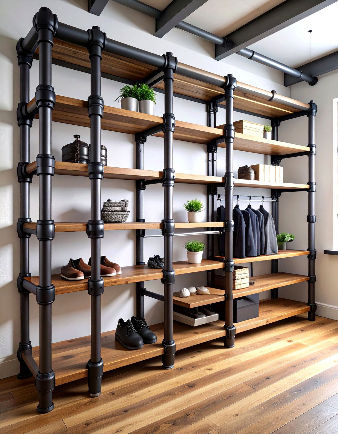 Industrial Pipe Closet Shelving - 20 Closet Shelving Ideas