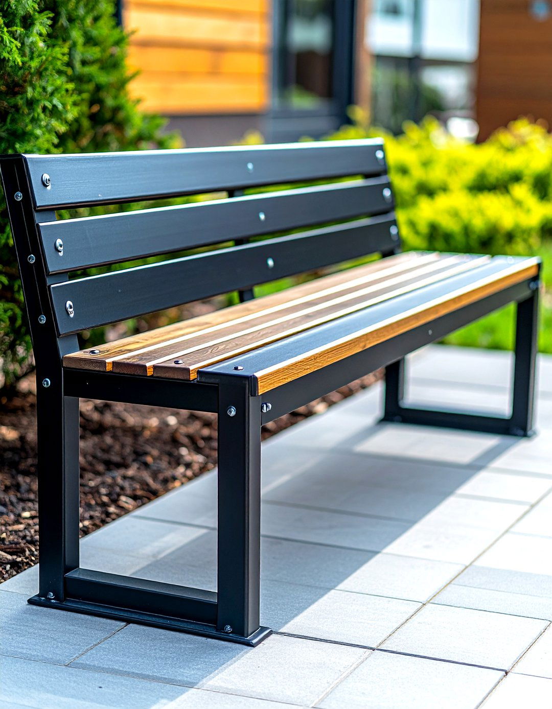 Industrial Pipe Frame Front Porch Bench - 20 Front Porch Bench Ideas