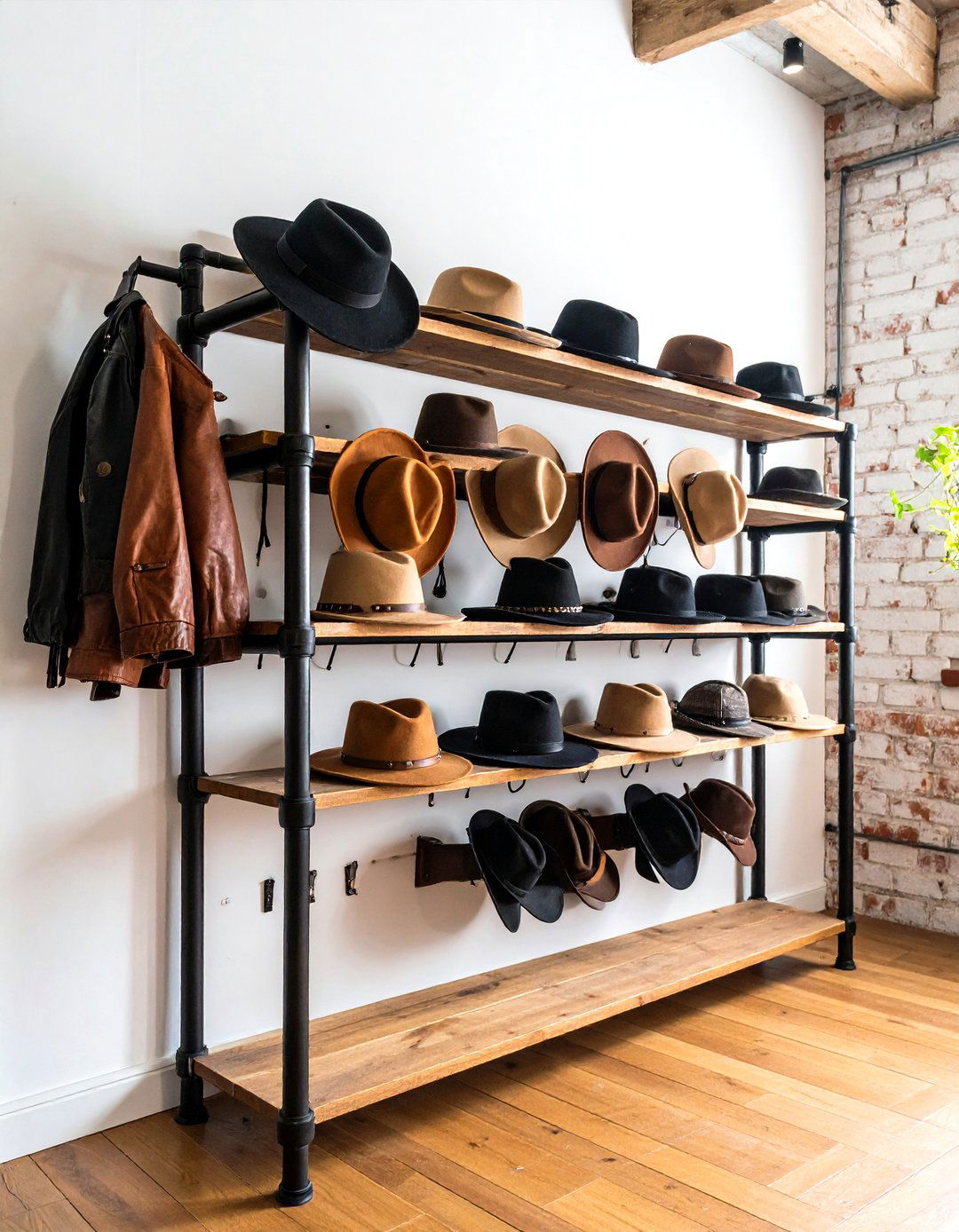 Industrial Pipe Hat Rack - 20 Hat Rack Ideas