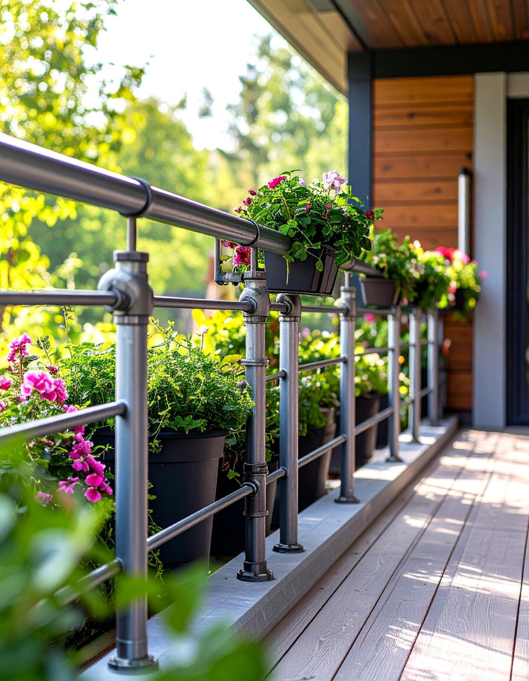 Industrial Pipe Porch Railing Design - 20 Porch Railing Ideas