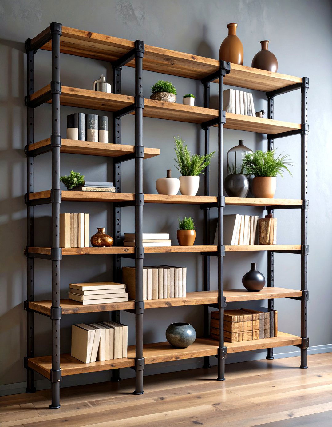 Industrial Pipe Shelving for Grunge Room Decor - 20 Grunge Aesthetic Room Decor Ideas