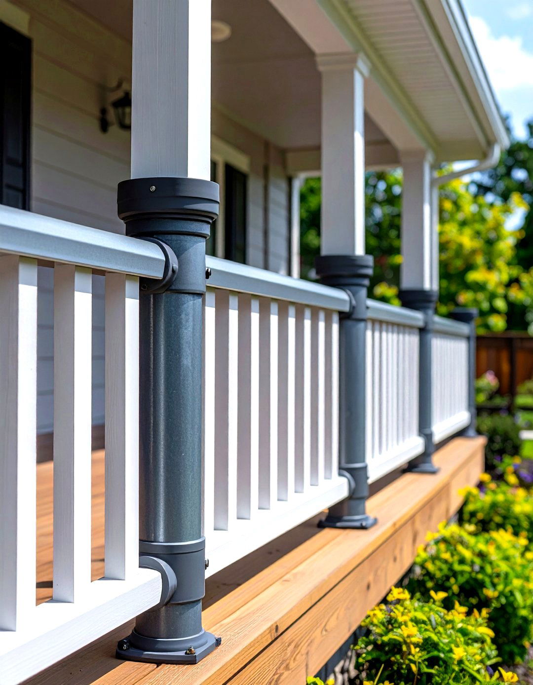 Industrial Pipe Style Front Porch Railings - 20 Front Porch Railing Ideas