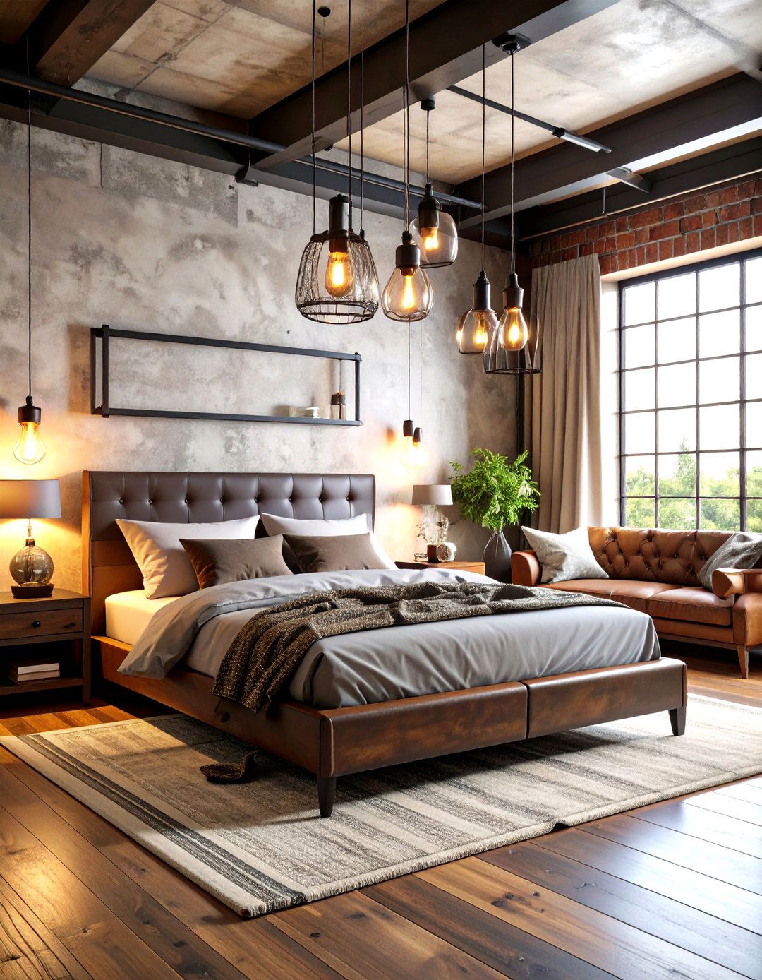 Industrial Rustic Bedroom with Metal Accents - 20 Rustic Bedroom Ideas