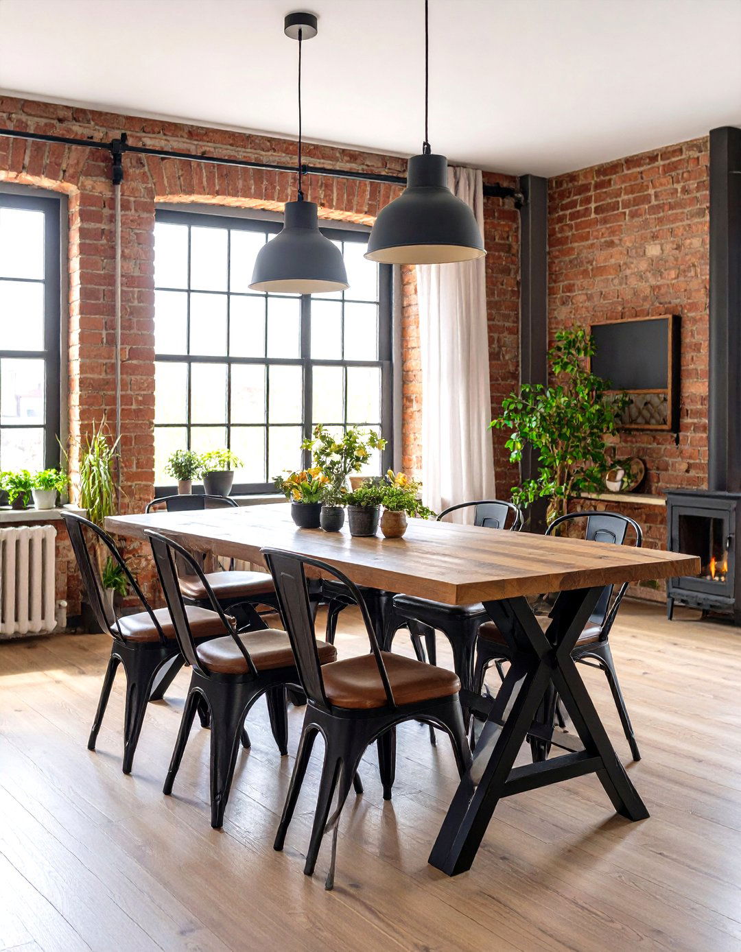 Industrial Rustic Dining Room with Metal Accents - 20 Rustic Dining Room Ideas