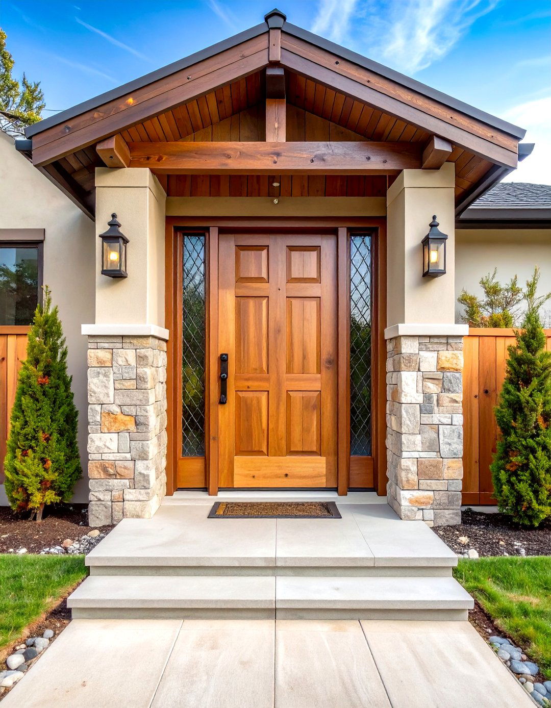 Industrial Rustic Front Door with Steel Accents - 20 Rustic Front Door Ideas