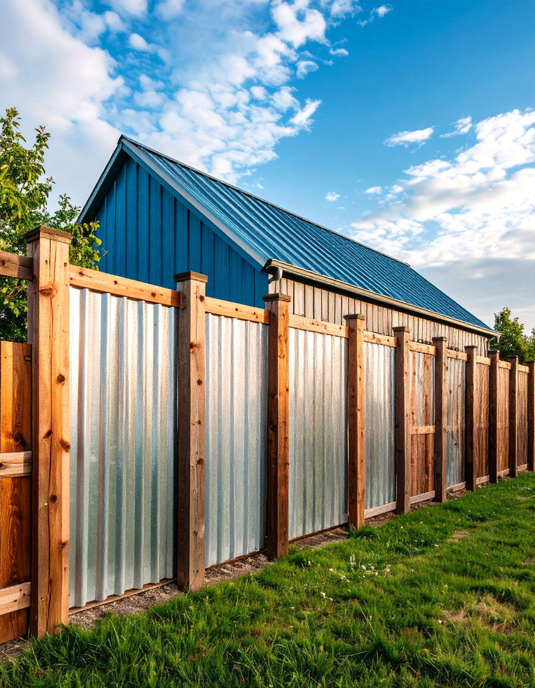 Industrial Rustic Metal and Wood Fence - 20 Metal and Wood Fence