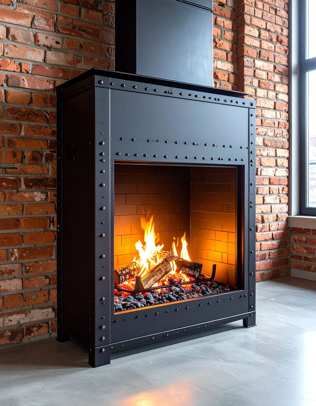 Industrial Steel Frame Insert - 20 Sunroom With Fireplace Ideas