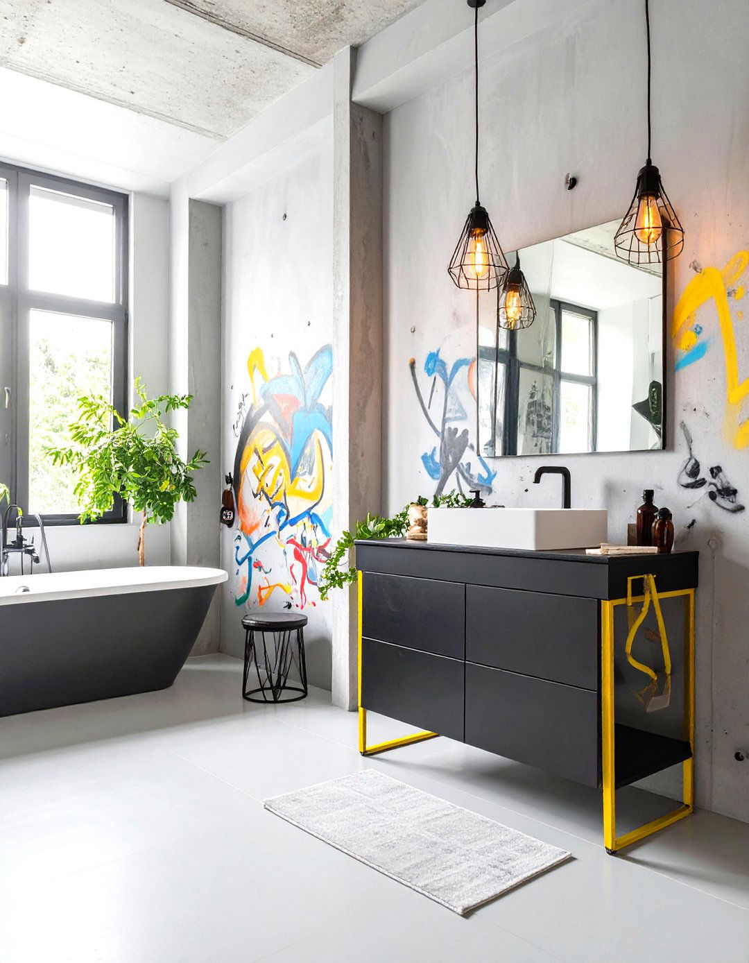 Industrial Street Art Maximalist Bathroom - 20 Maximalist Bathroom Design Ideas