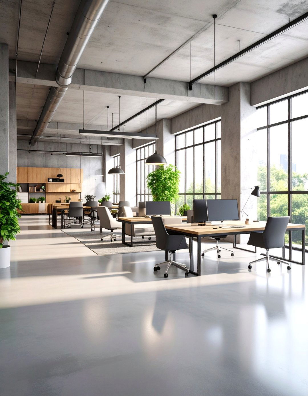 Industrial Style Concrete Floors with Urban Aesthetics - 20 Concrete Floor Ideas