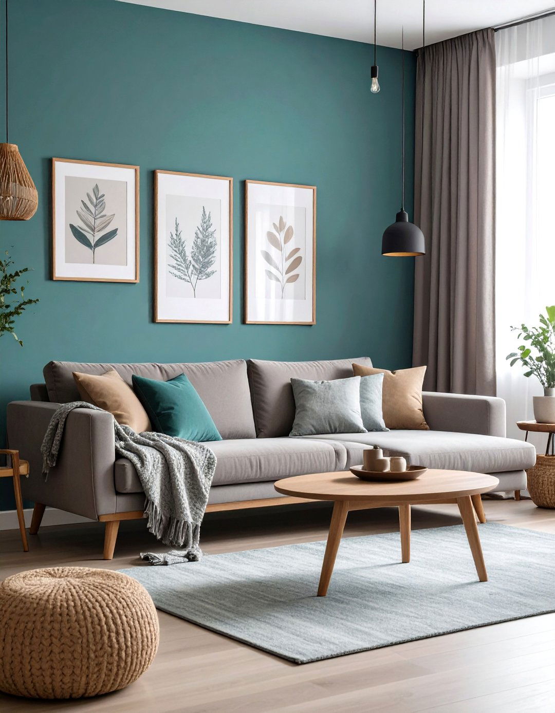 Industrial Style with Teal and Grey - 20 Teal and Grey Living Room Ideas