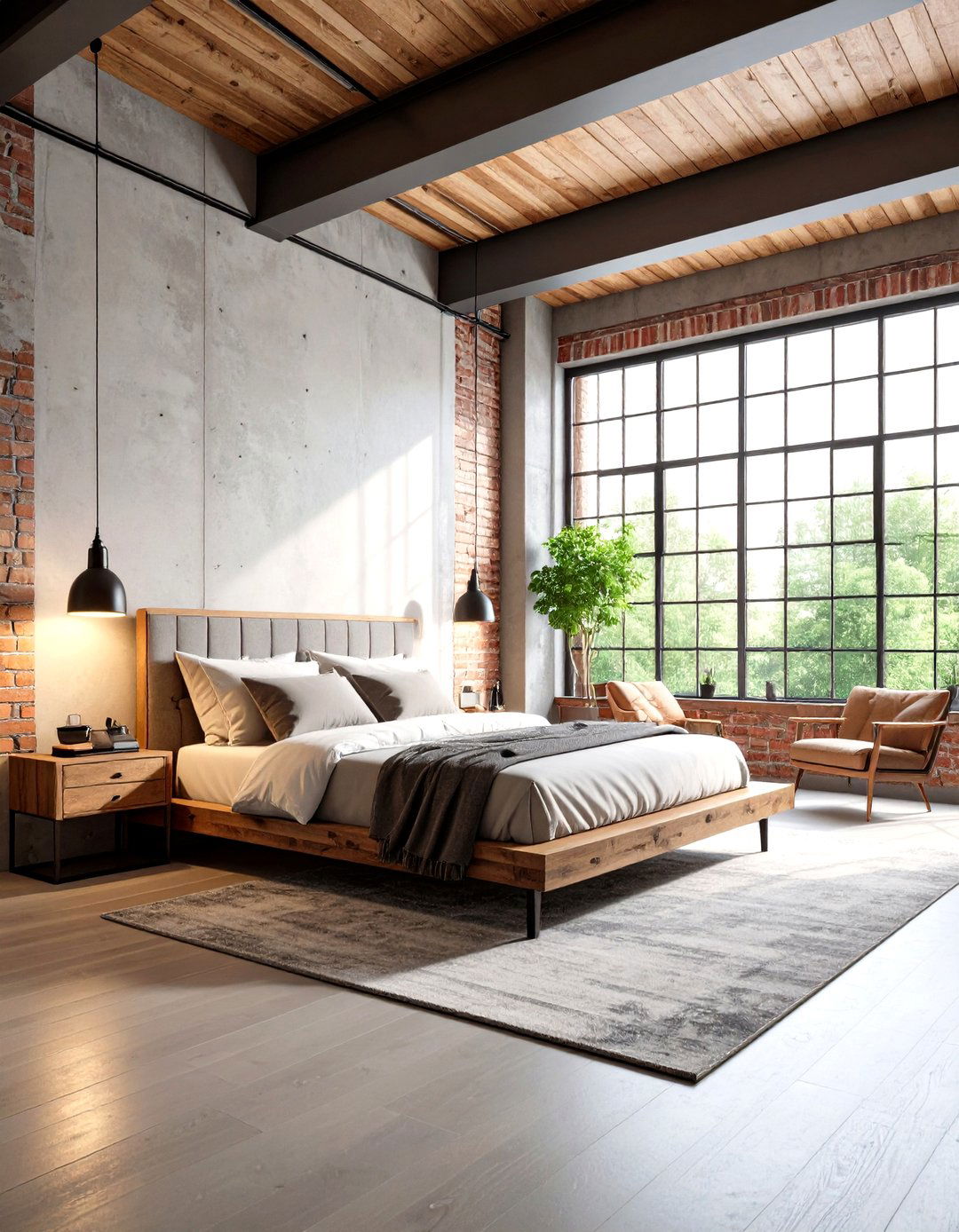 Industrial Urban Hotel Room Design with Exposed Architecture - 20 Hotel Room Design Ideas