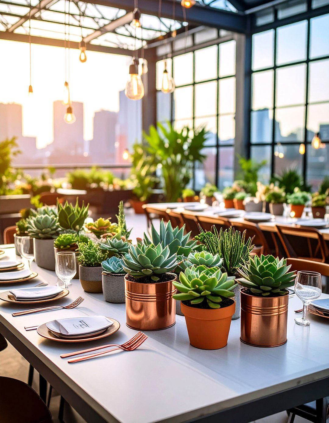 Industrial Wedding Table Chic - 20 Wedding Table Decoration Ideas