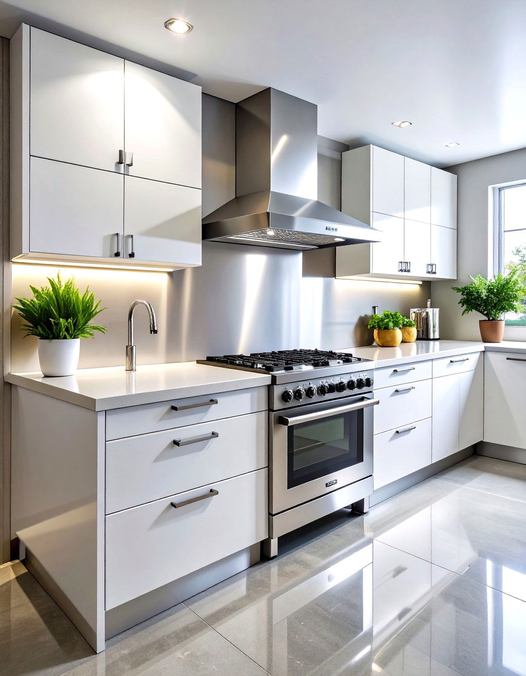 Industrial White Cabinet Kitchen Backsplash Metal Panels - 20 White Cabinet Kitchen Backsplash Ideas