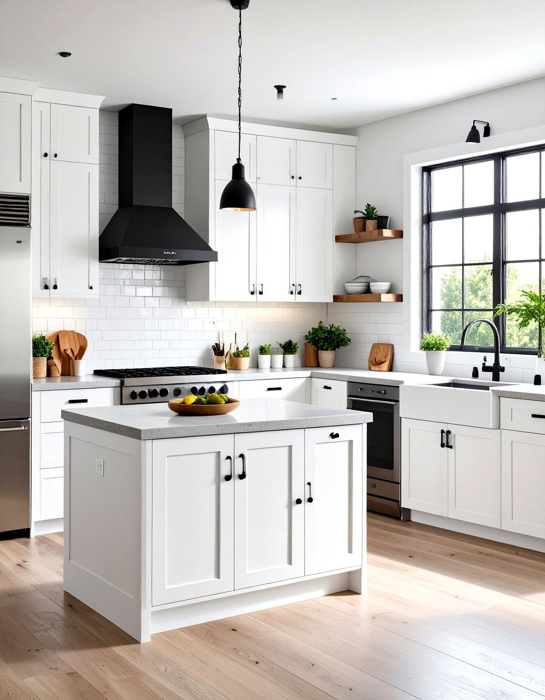 Industrial White Kitchen Cabinets with Exposed Black Hardware - 20 White Kitchen Cabinets With Black Hardware