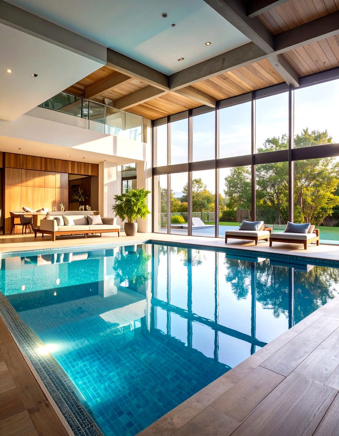 Infinity Edge Indoor Pool Horizon Extension - 20 Indoor Pool Ideas