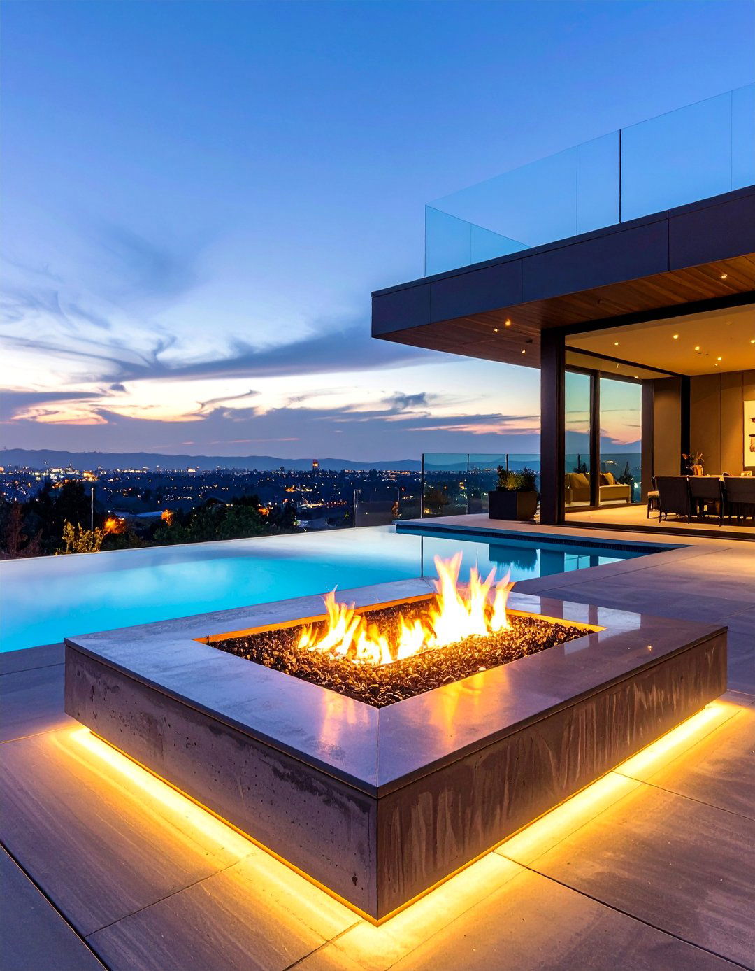 Infinity Pool Overlook Sunken Fire Pit - 20 Sunken Fire Pit Ideas