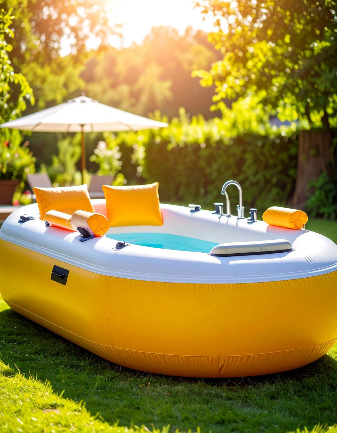 Inflatable Outdoor Bathtub for Portable Luxury - 20 Outdoor Bathtub Ideas