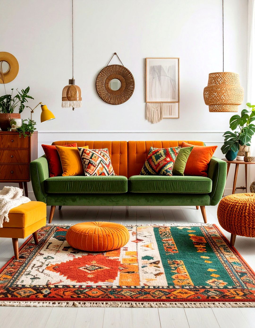 Infuse s Color Palette and Patterns - 20 Vintage Living Room Ideas