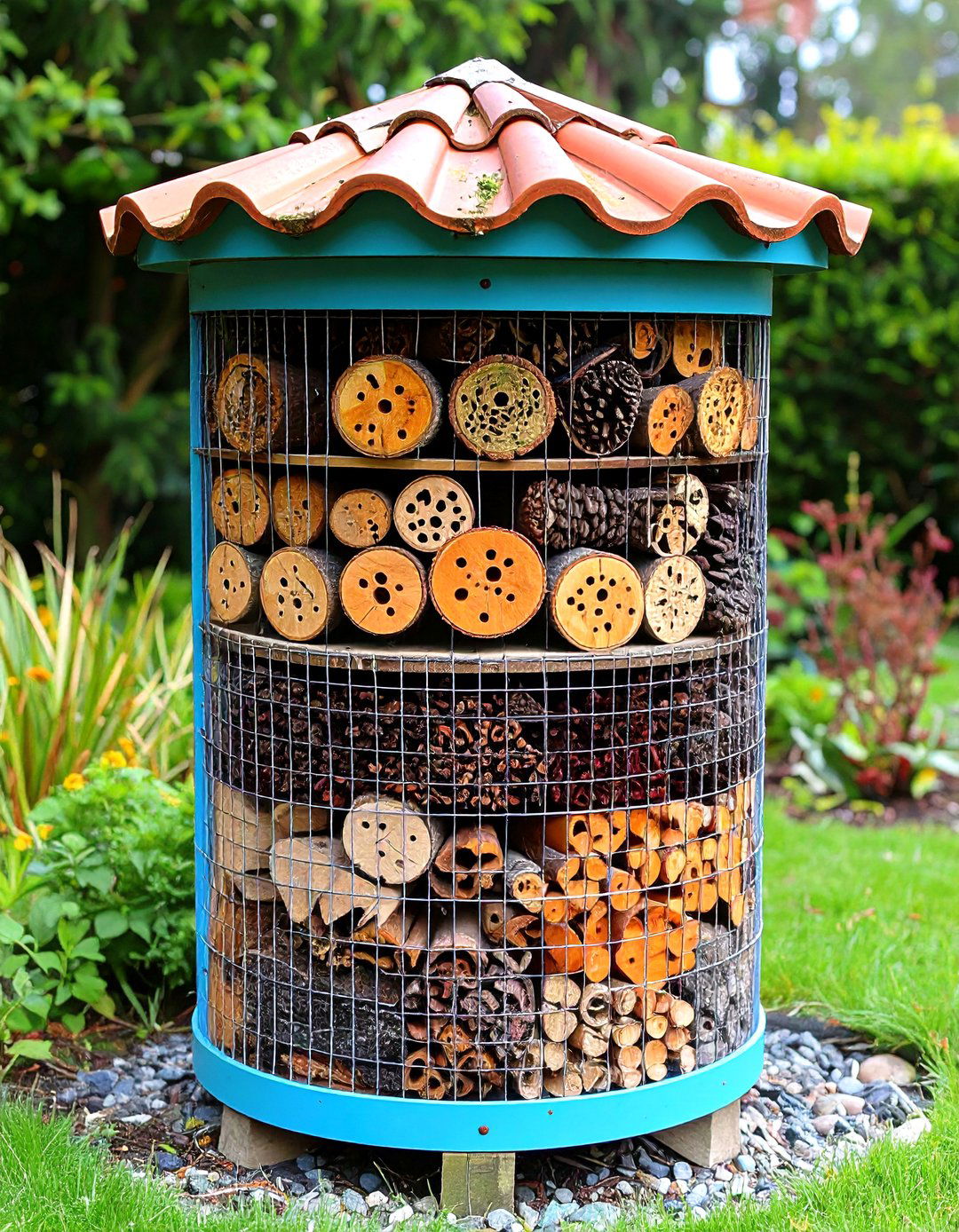 Insect Hotel Tower Garden Art - 20 Garden Art Ideas
