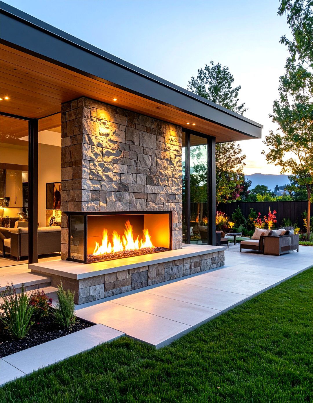 Inside Out Connection Fireplace - 20 Floor to Ceiling Fireplace Ideas