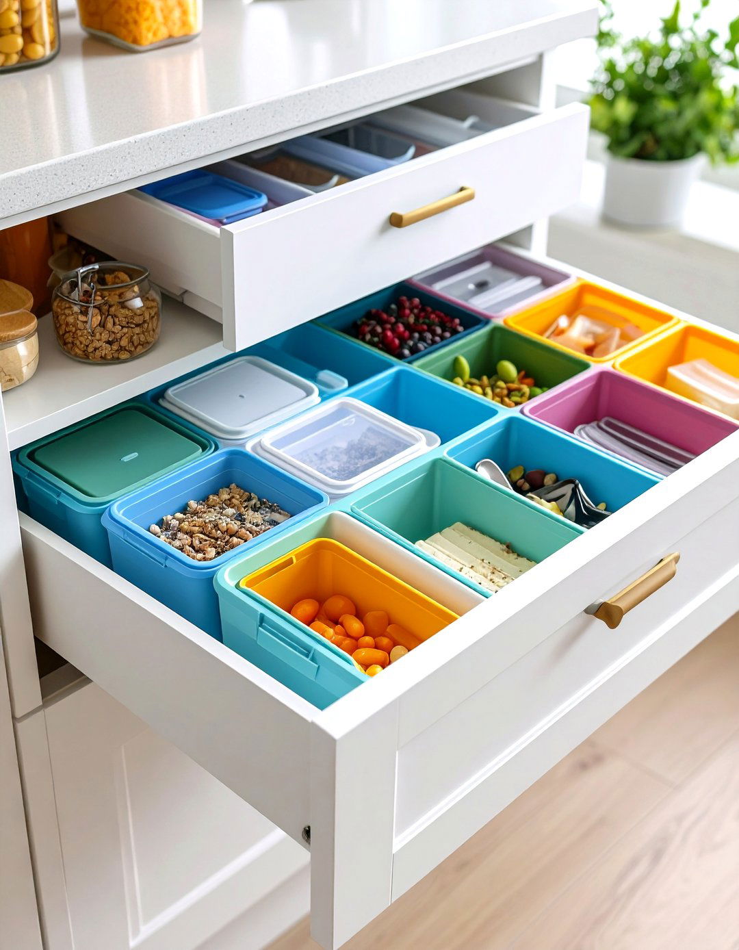 Install Drawer Dividers - 20 Tupperware Organization Ideas